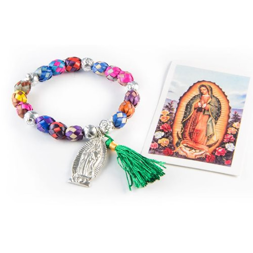 Pulsera Virgen de Guadalupe color Nikel Plateada